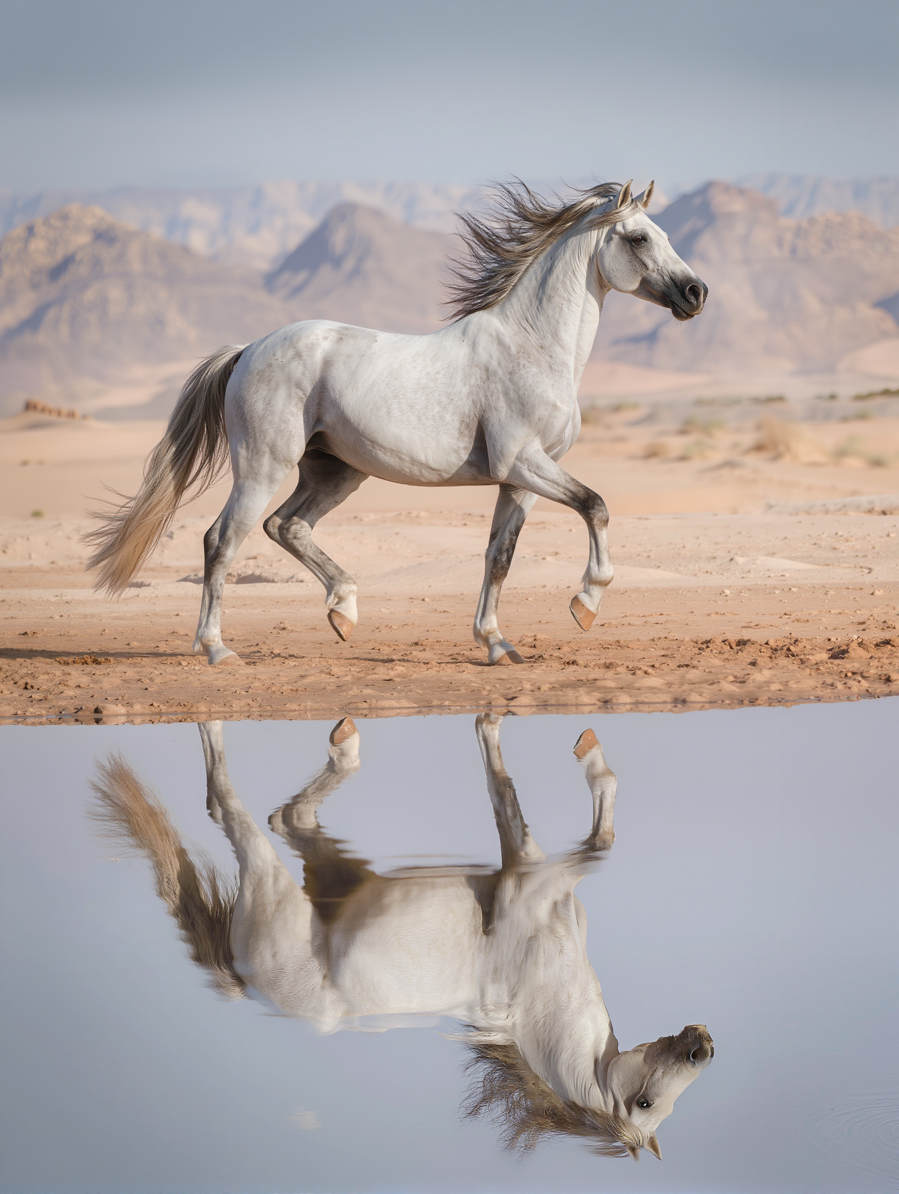 Arabian horse by sea for luxury equestrian brand